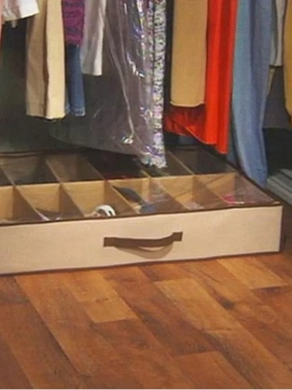 NIB Space Saving Shoe Organizer - Beige Shoe Storage